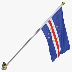 Cape Verde Cloth Flag Wall Mount Animated Loop
