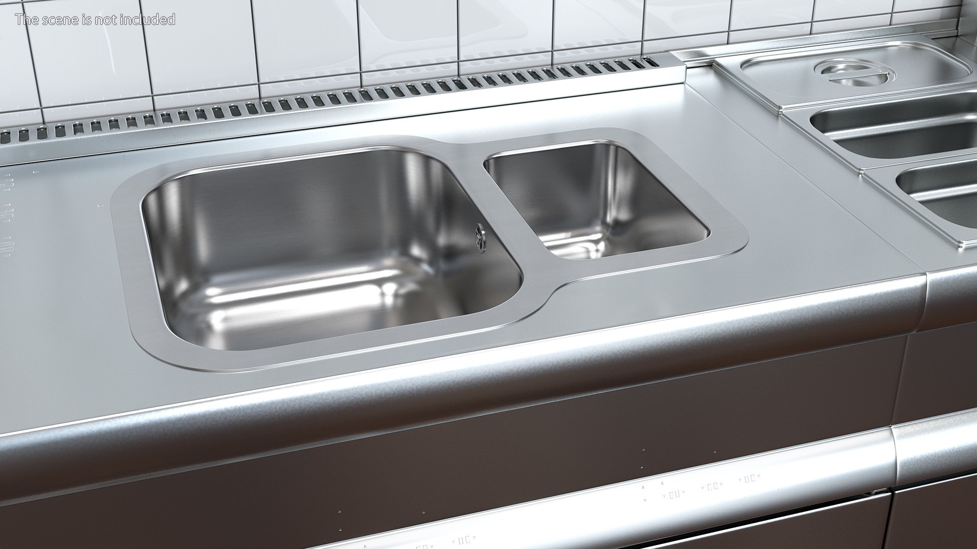 Undermount Double Bowl Kitchen Sink 3D model preview