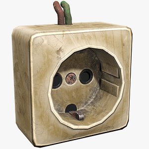 Old Power Socket - PBR Low Poly model