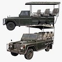 Klasyczny pojazd safari 4x4, zestaw Hipoly i Lowpoly