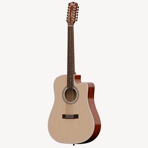 3D Twelve Strings Acoustic Guitar PBR
