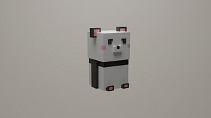3D model Voxel Low Polly Animal Panda