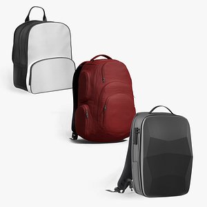 Modern Backpacks Collection 3D model
