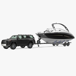 3D Crossover With Boat Trailer