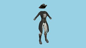 Pirate Female Costume 07 - Character Design Fashion 3D model