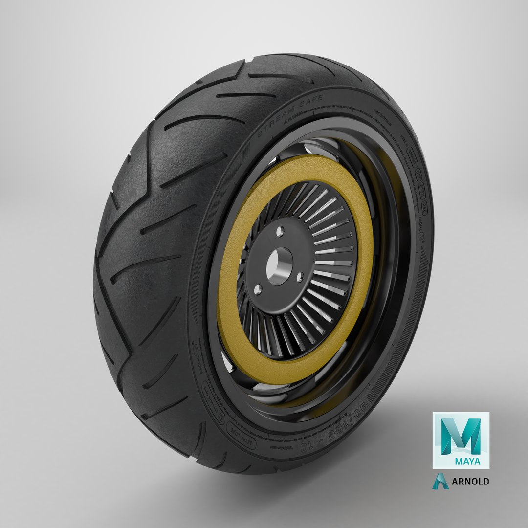 3D Scooter Tyre With Rim Model - TurboSquid 2509423