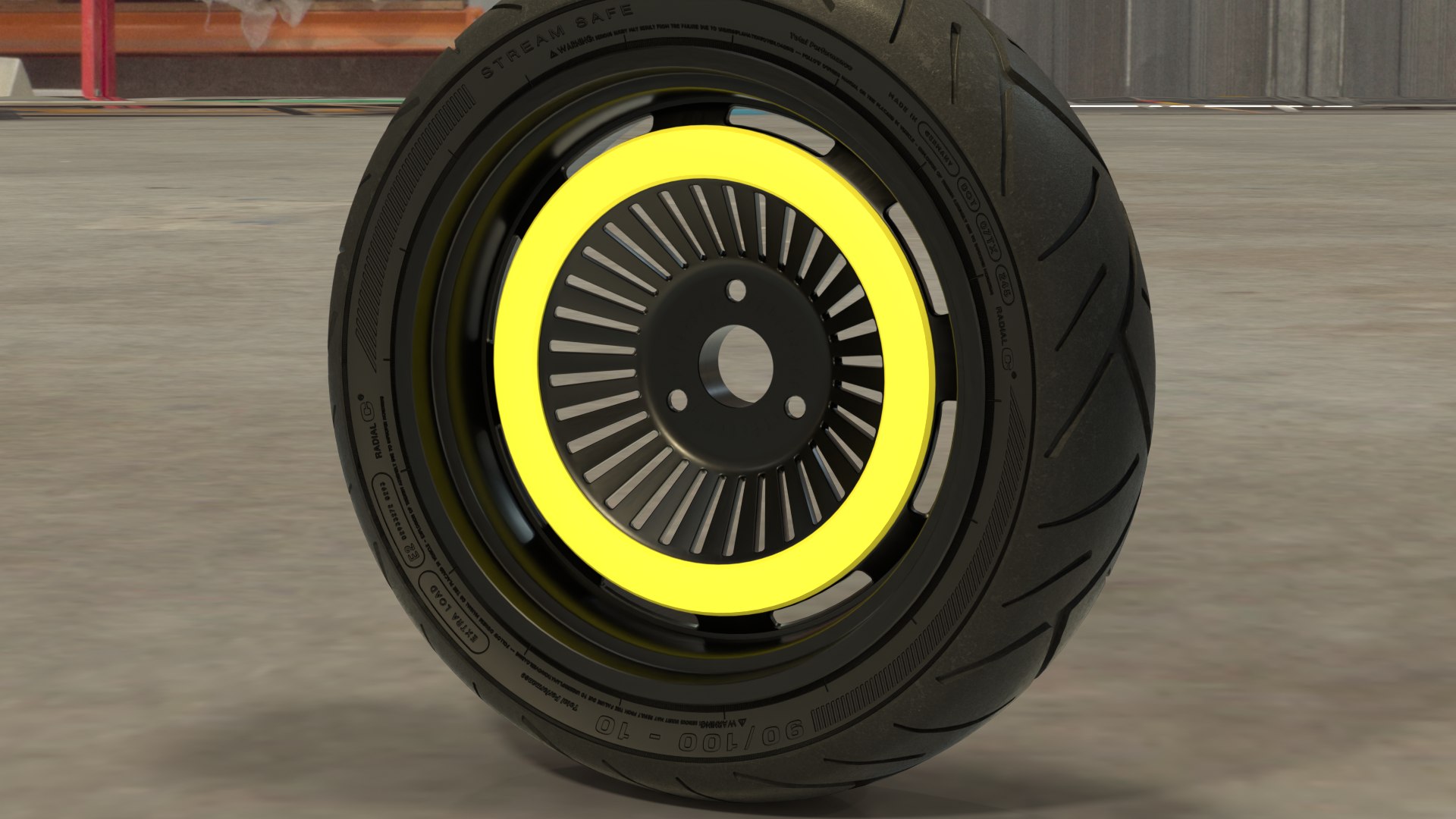 3D Scooter Tyre With Rim Model - TurboSquid 2509423