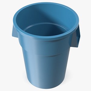 3D model Round Trash Garbage Can Bin