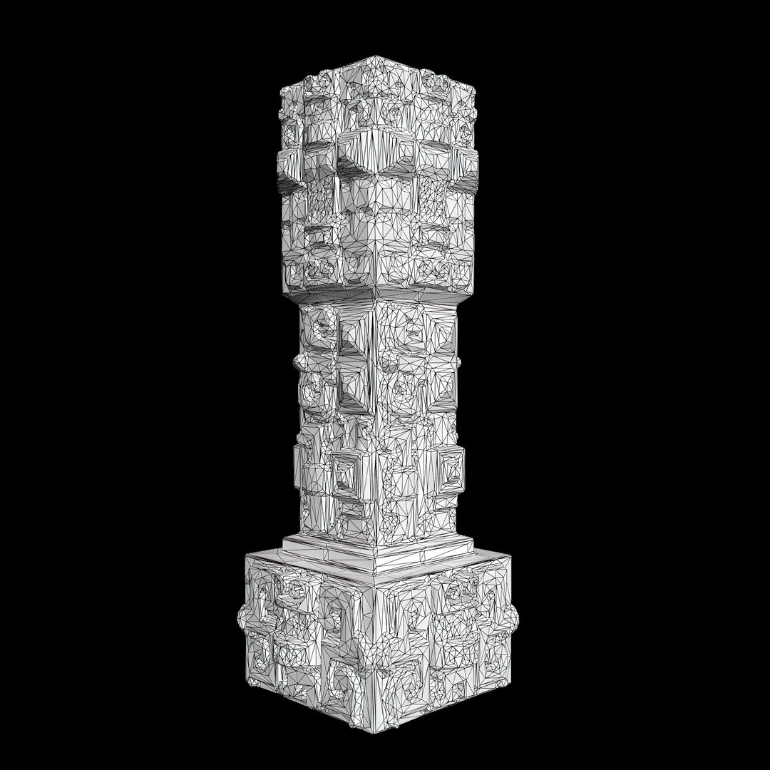 Low Poly Mayan Inca Aztec Column Modular Pack Mossy 210616 3D Model ...