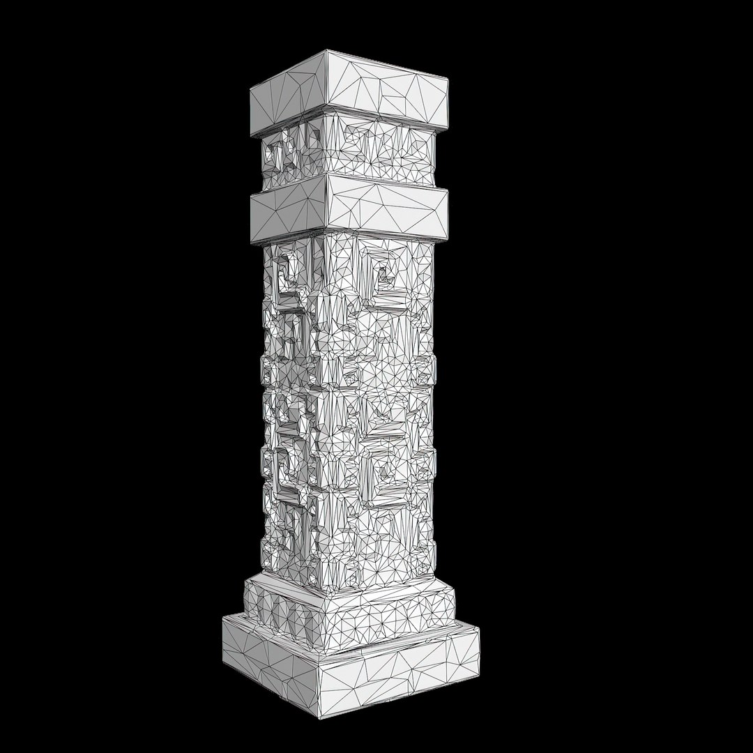 Low Poly Mayan Inca Aztec Column Modular Pack Mossy 210616 3D Model ...