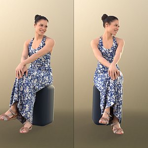 10877 Diana - Woman Sitting In Long Dress