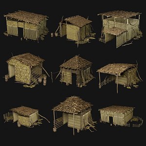 TRIBAL JUNGLE PRIMAL HUT HOUSE REED SILO STORAGE SURVIVAL AAA | 3D model