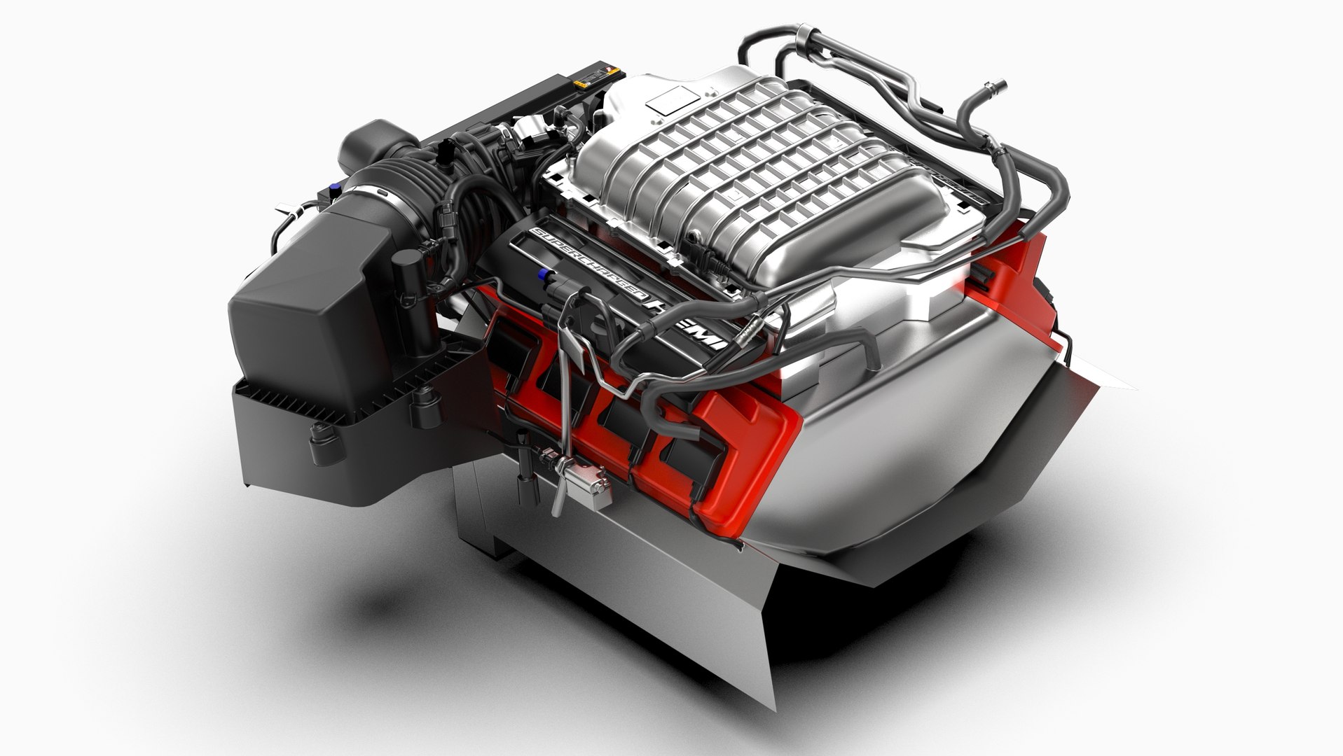 3D Dodge Hellcat Supercharged Hemi V8 Engine - TurboSquid 2308470