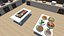 Conjunto de modelos 3D de restaurante tailandês