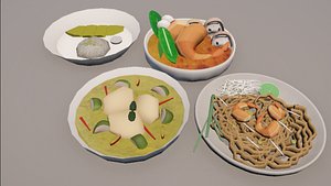3D Models Asset Set  Thai Restaurant model