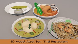 3D Models Asset Set  Thai Restaurant model