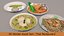 Conjunto de modelos 3D de restaurante tailandês