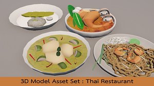 3D Models Asset Set Thai Restaurant