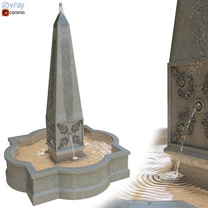 3D Palazzo Obelisk Fountain  Water Feature