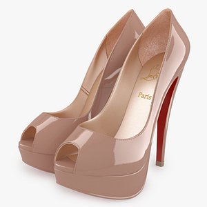Christian Louboutin Lady Peep Patent Nude