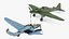 Rigged Soviet Attack Aircrafts Collection 3D model