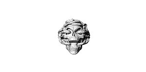3D skull signet ring model