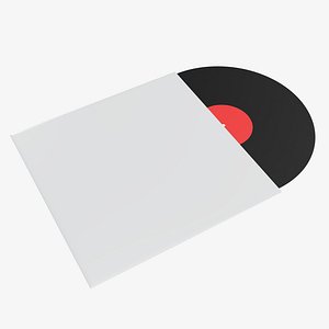 Vinyl record with cover mockup 03