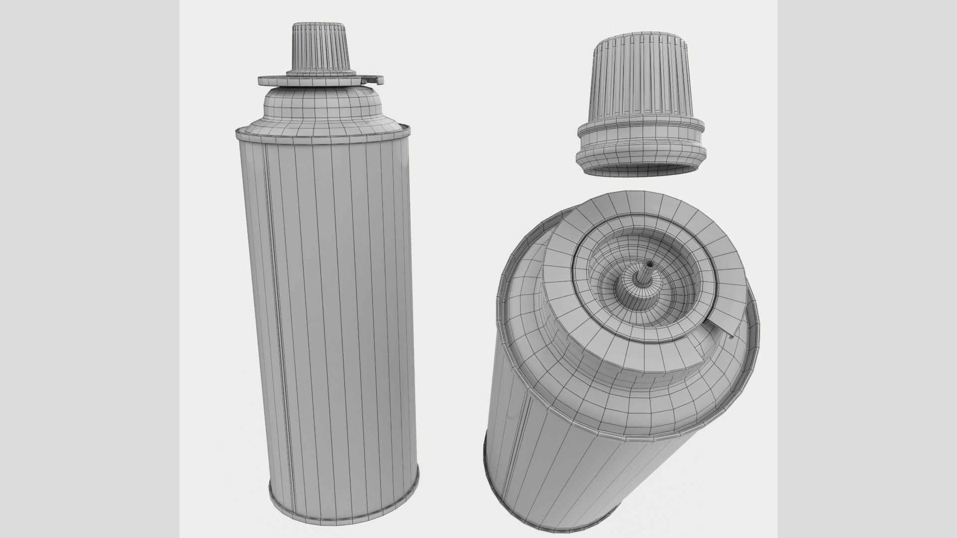 3D Camping Gas Portable Bottle Butane 220gr Low High Poly Model ...