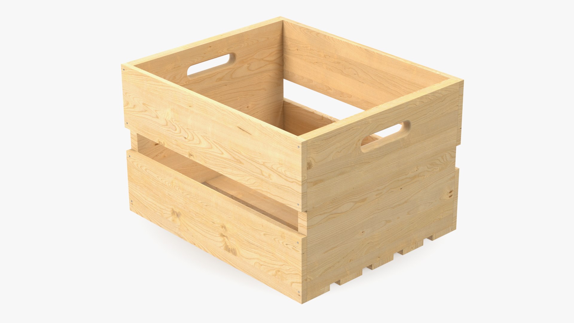 Wooden Large High Fruit Box 3D model preview