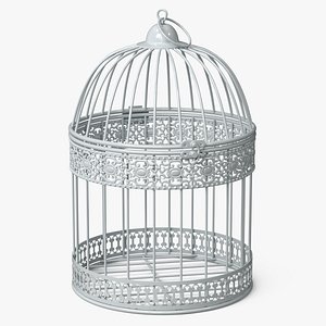 Large Bird Cage Metal White