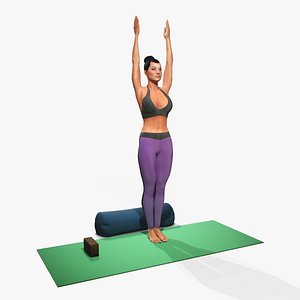 3D model woman yoga urdha hastasana