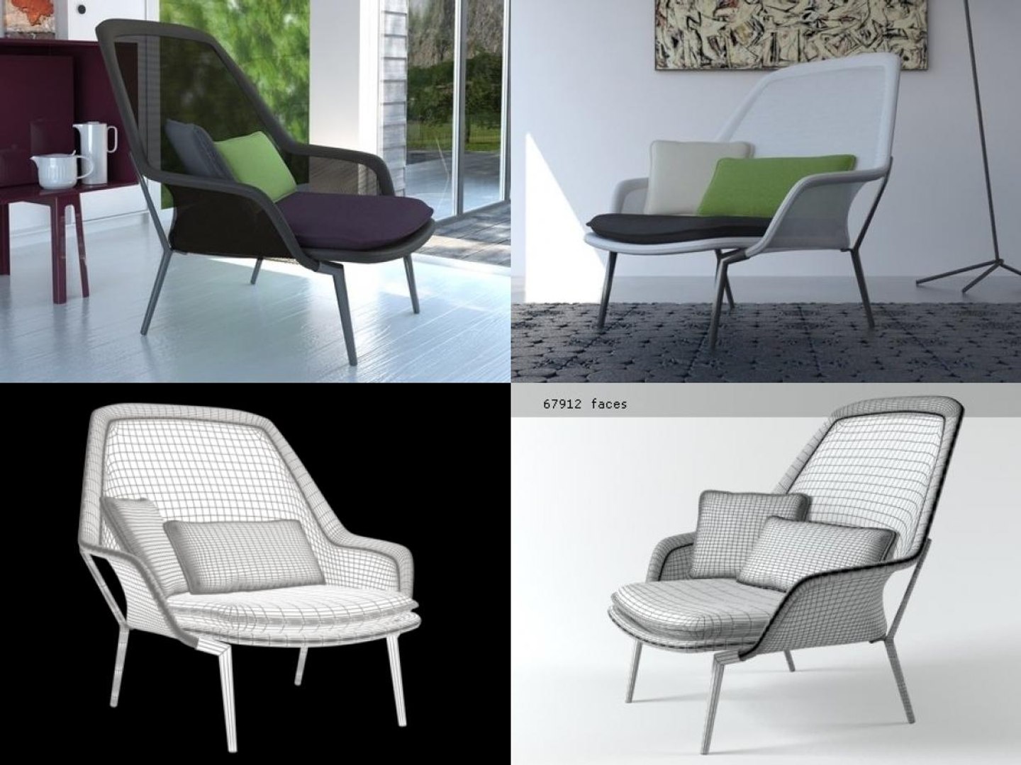 Slow chair vitra 3D model - TurboSquid 1176617