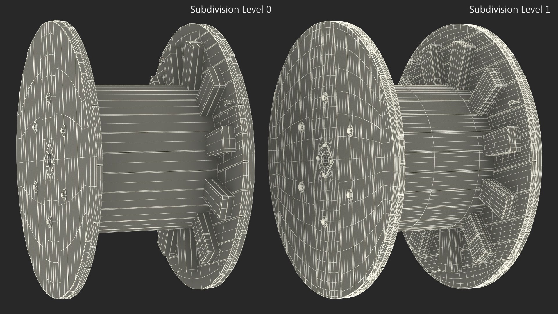3D model Industrial Wooden Cable Drum https://p.turbosquid.com/ts-thumb/sy/AgduUD/pw/industrialwoodencabledrumc4dmodel011/jpg/1723835459/1920x1080/fit_q87/eb0d7ed6ac3a037180c90d14296db088f1d7195f/industrialwoodencabledrumc4dmodel011.jpg