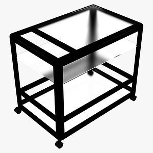 metalic glass service cart model