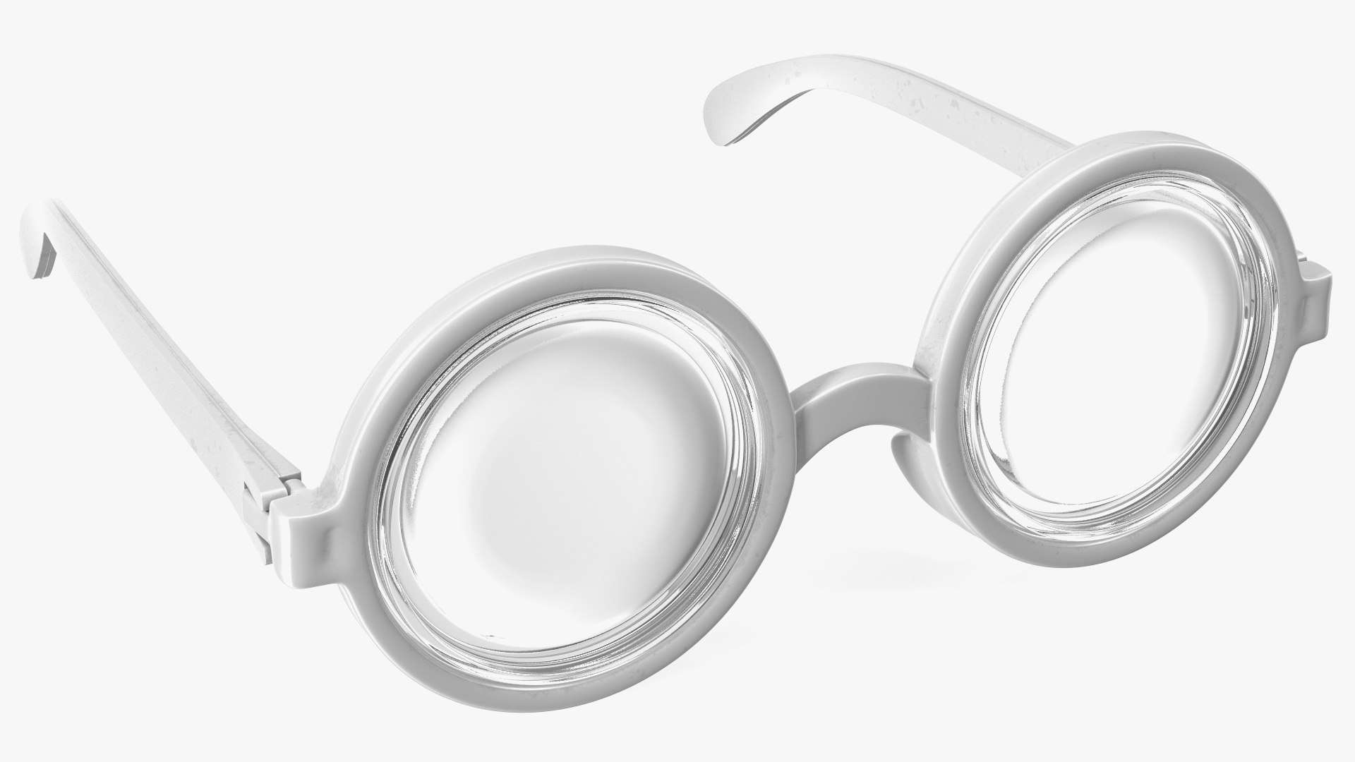 White Nerd Glasses 3D model preview
