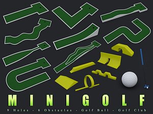 3d obj minigolf golf club