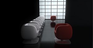 room chairs window 3d model