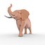 Elefante de dibujos animados de baja poli