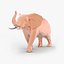 Elefante de dibujos animados de baja poli