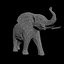 Elefante de dibujos animados de baja poli
