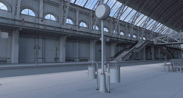 Train station 3D model - TurboSquid 1284026
