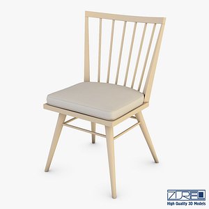 3D model midcentury modern chair ensemble