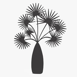 3D Date Tree Silhouette