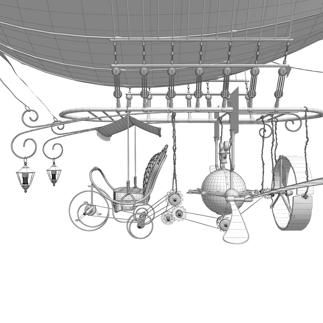 Zeppelin Steampunk 3D model - TurboSquid 2172531