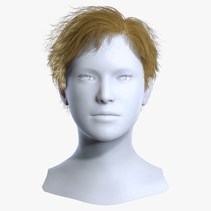 3D Modern Wispy Pixie Cut - Real-time Hair Cards