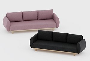 couch pink graphite 3D model