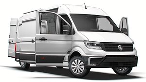 3D VW Crafter Van L3H2 HQ Interior 2025