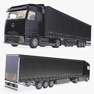 Mercedes 600 Electric Truck With Trailer 2024 Black