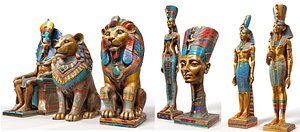 Ancient egyptian sculptures model