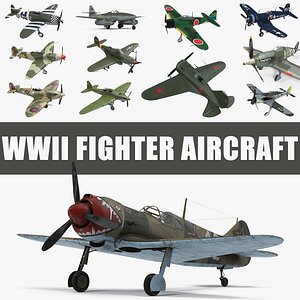 WWII Fighter Aircraft 3D Models Collection